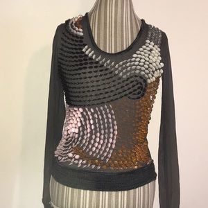 Trosman Churba beaded pd long sleeve top